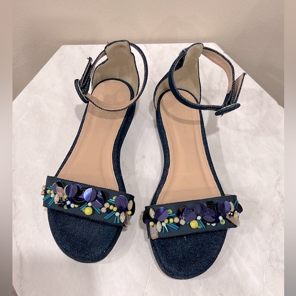 🔥J. Crew Navy Sandals with Colorful Embellishments🔥 - Picture 4 of 5